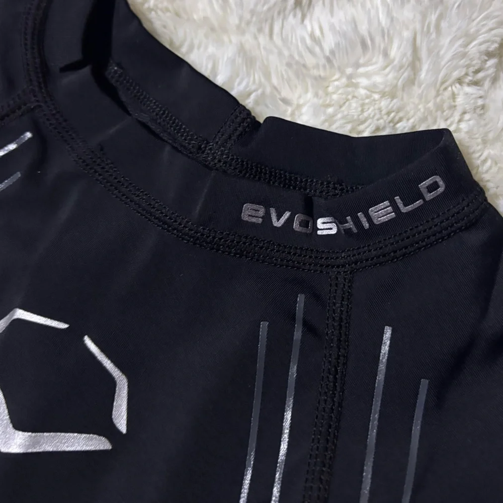 NWT EVOSHIELD CustomTech EvoAlpha Football Rib Shirt Black Grey